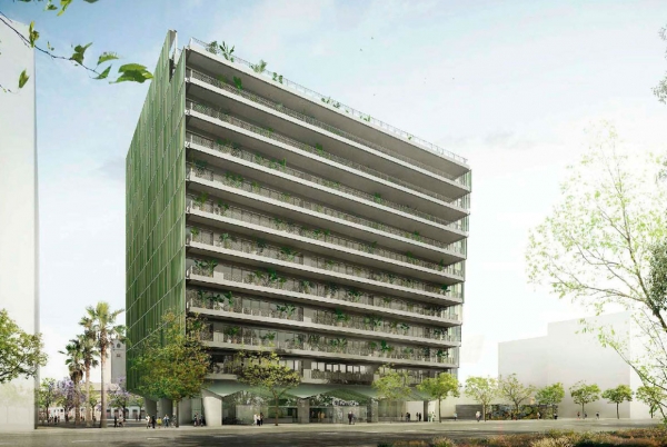 SANJOSE construir el edificio de oficinas Parc Central en la calle Marroc 33-51 de Barcelona