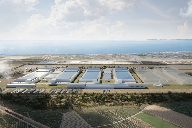 PHASE I DE LA GIGA-USINE DE POWERCO (GROUPE VOLKSWAGEN) À SAGUNTO, VALENCE